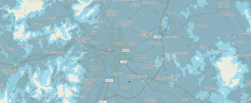 La couverture 4G de Bouygues Telecom dans la région de Dijon La couverture 4G de Bouygues Telecom dans la région de Dijon