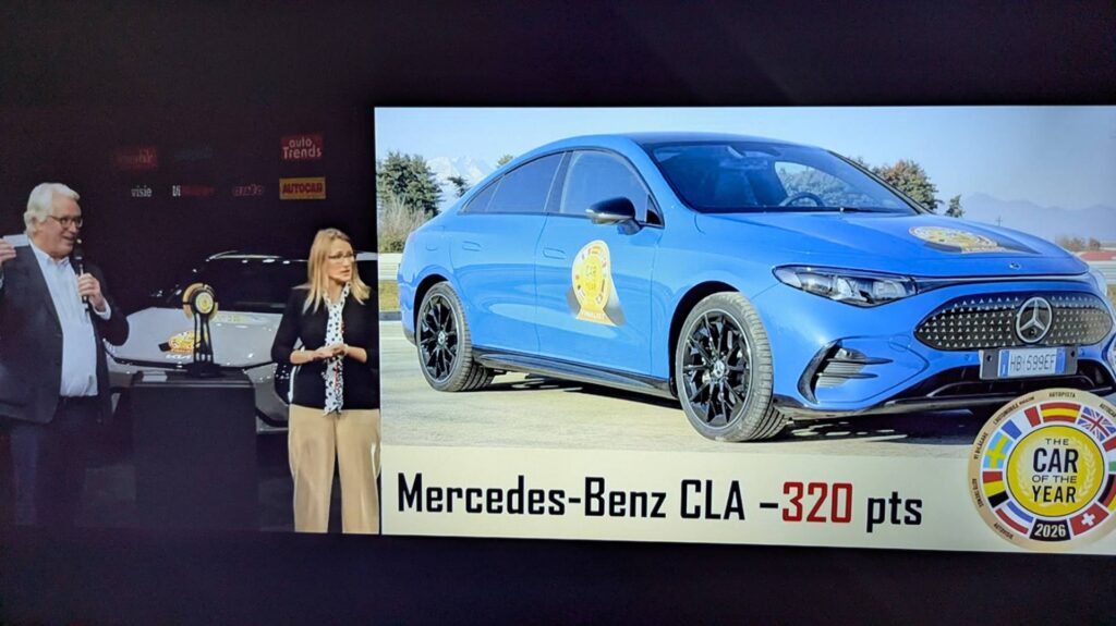 La Mercedes CLA élue voiture de l'année 2026 // Source : Live Car of the Year La Mercedes CLA élue voiture de l'année 2026 // Source : Live Car of the Year