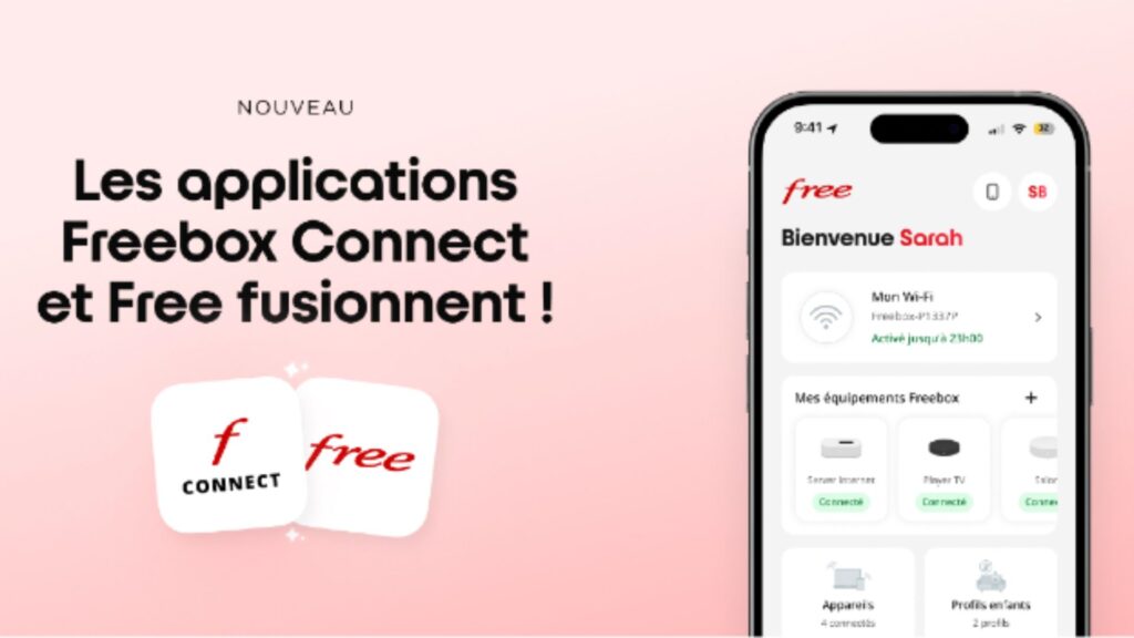 Fusion des deux apps. // Source : Free