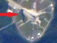 La fusée SLS vue depuis l'ISS. // Source : Via X @Astro_ChrisW La fusée SLS vue depuis l'ISS. // Source : Via X @Astro_ChrisW