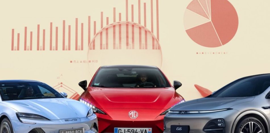 Marché de la voiture électrique chinoise. // Source : Montage Numerama avec Canva Marché de la voiture électrique chinoise. // Source : Montage Numerama avec Canva