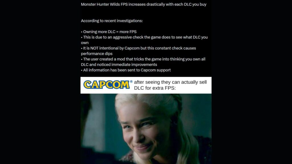 Monster Hunter Wilds DLC perf // Source : X