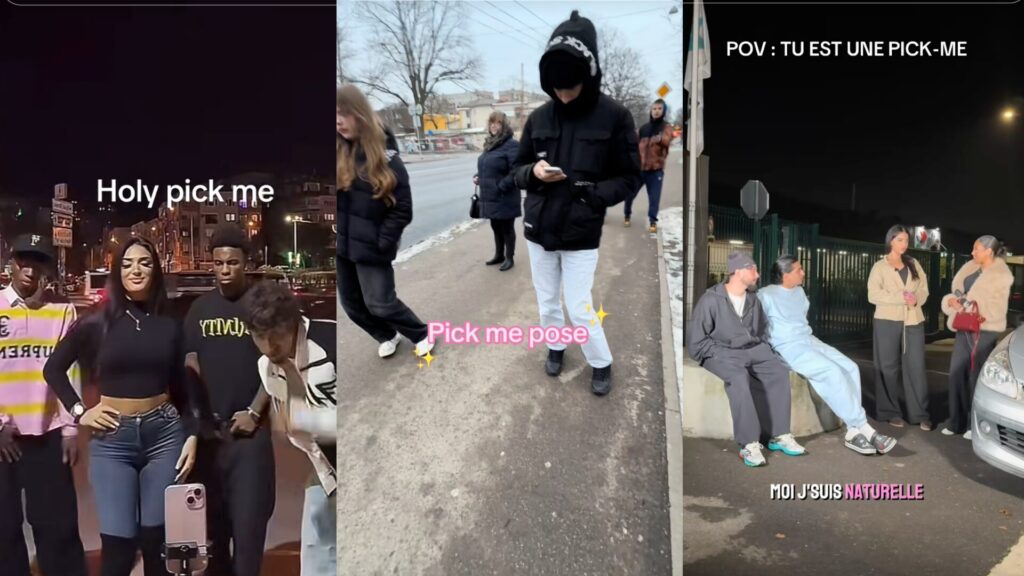 Le terme &laquo;&nbsp;Pick me &raquo; est omnipr&eacute;sent sur les r&eacute;seaux sociaux. // Source : Capture d'&eacute;cran TikTok