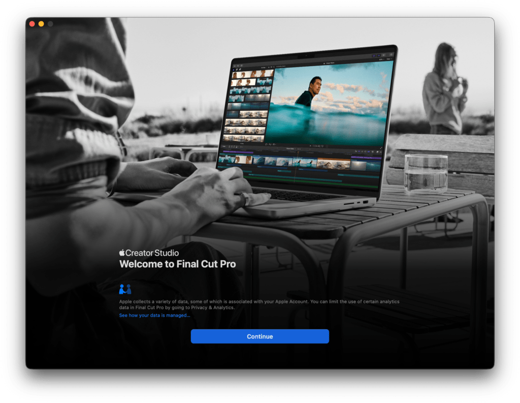 &Agrave; chaque premi&egrave;re ouverture, l'application v&eacute;rifie qu'un abonnement Apple Creator Studio est actif.