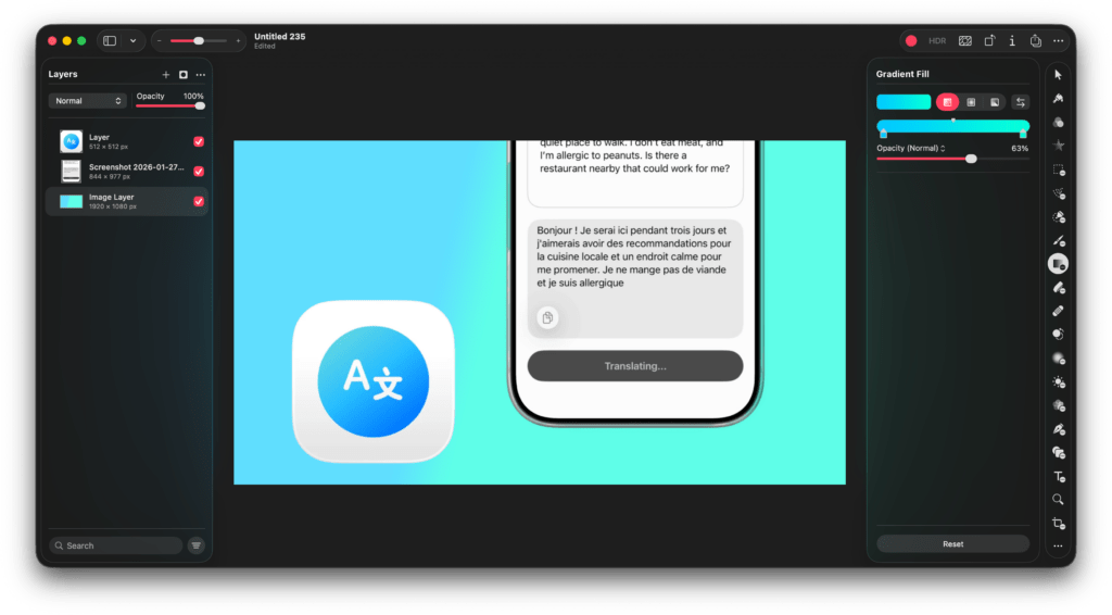Sur Mac, Pixelmator Pro a le droit au plus gros redesign de son histoire. L'application reste disponible ind&eacute;pendament.