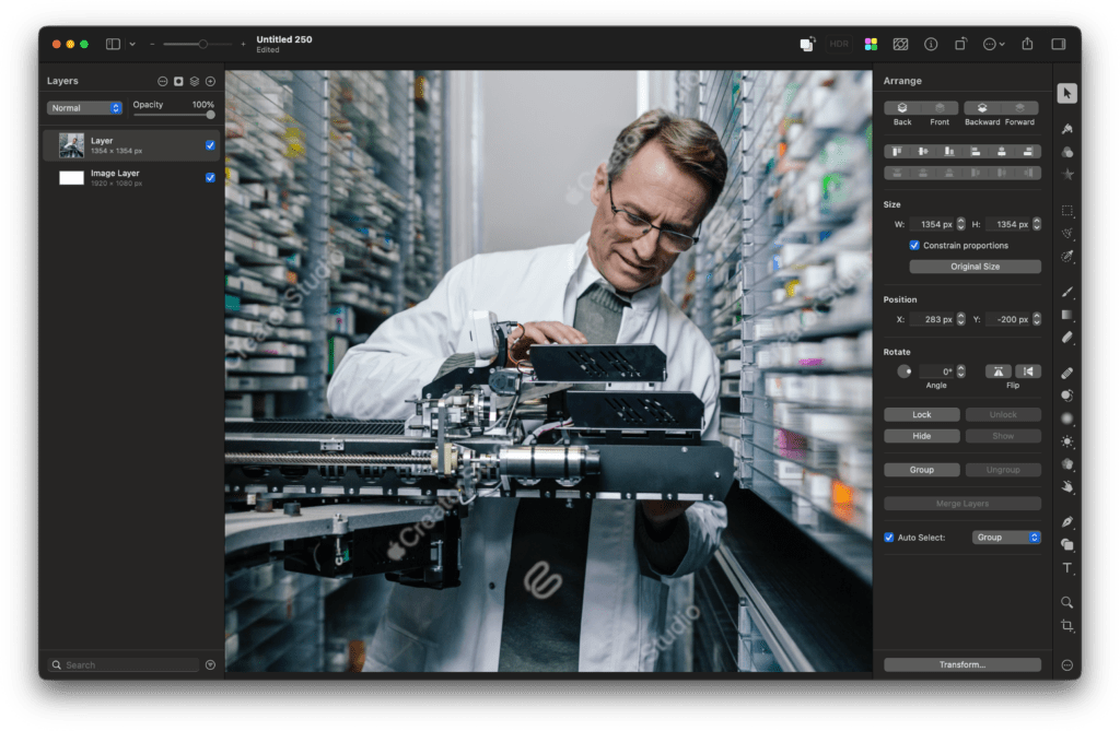 Dans l'ancienne version de Pixelmator Pro, les images de la banque d'images ne sont pas autorisées. Dans l'ancienne version de Pixelmator Pro, les images de la banque d'images ne sont pas autorisées.