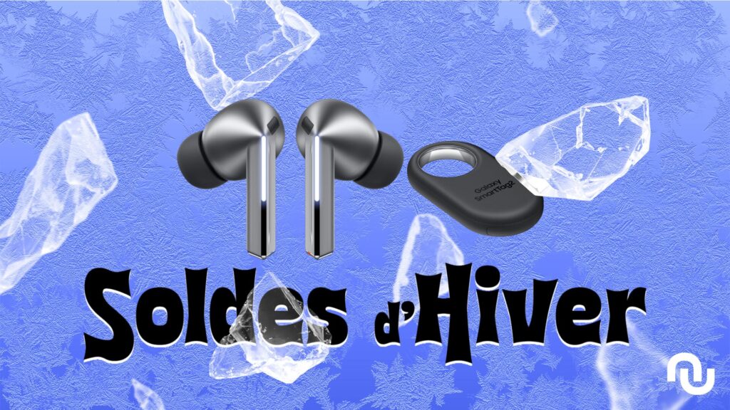 Galaxy Buds3 Pro + smarttags // Source : Montage Numerama