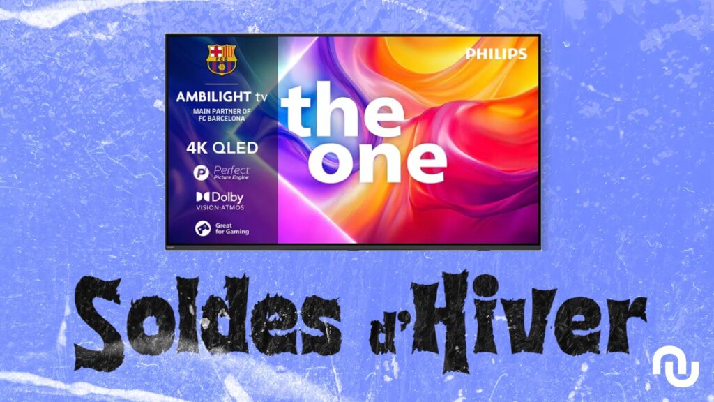 TV QLED Philips 65 Ambilight // Source : Montage Numerama