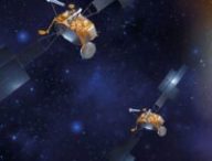 Vue d'artiste des satellites SpainSat. Source : Thales Alenia Space