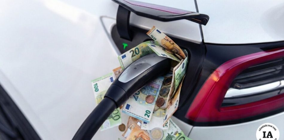 Les voitures électriques n'échappent plus aux taxes. // Source : Numerama avec IA