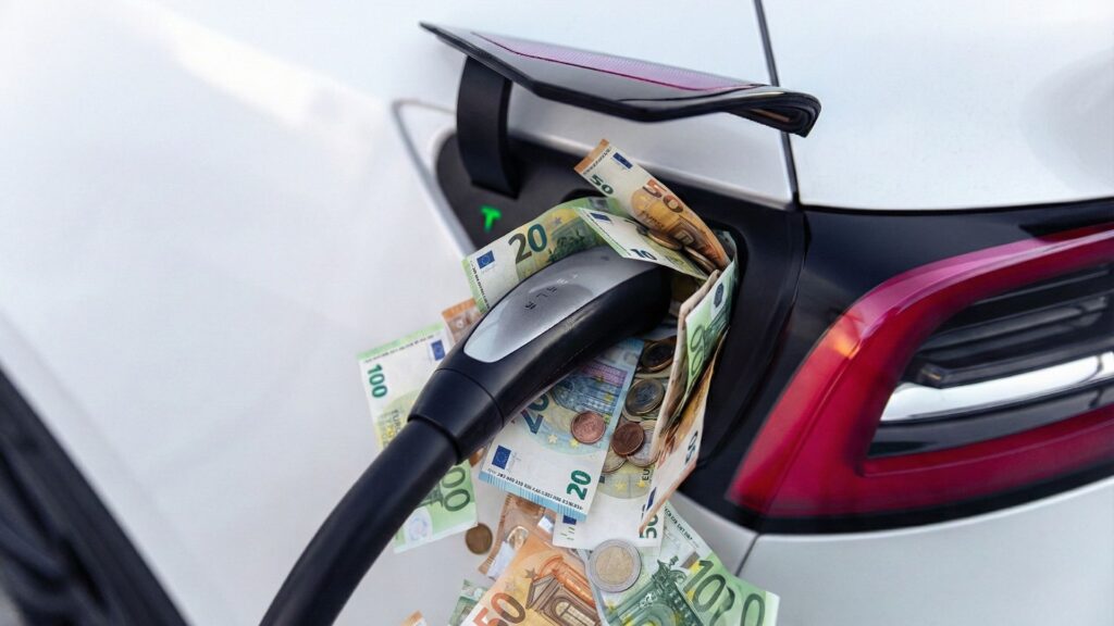 Les voitures électriques n'échappent plus aux taxes. // Source : Numerama avec IA Les voitures électriques n'échappent plus aux taxes. // Source : Numerama avec IA