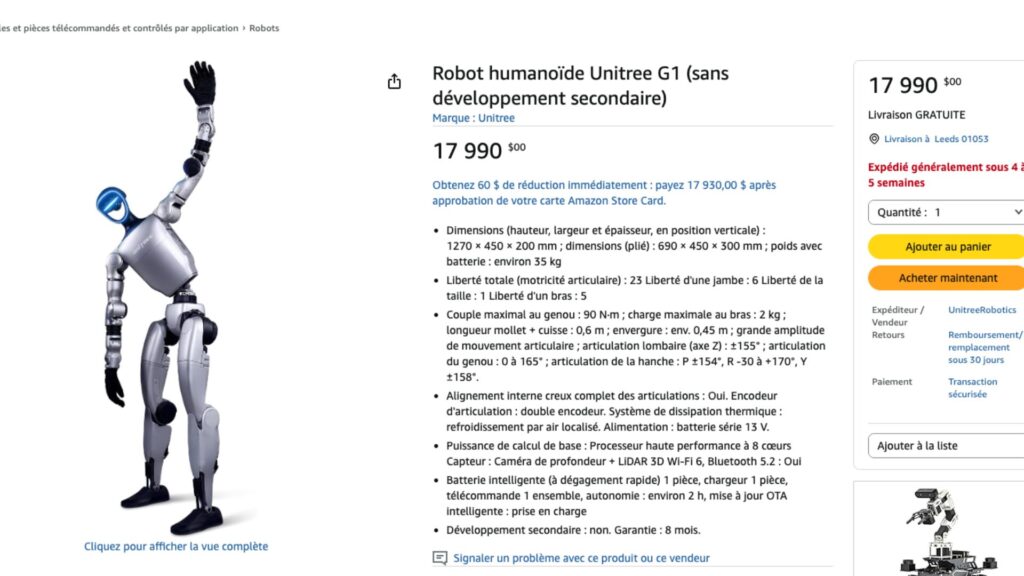 Le G1 est disponible sur Amazon.com // Source : Capture d'&eacute;cran Numerama