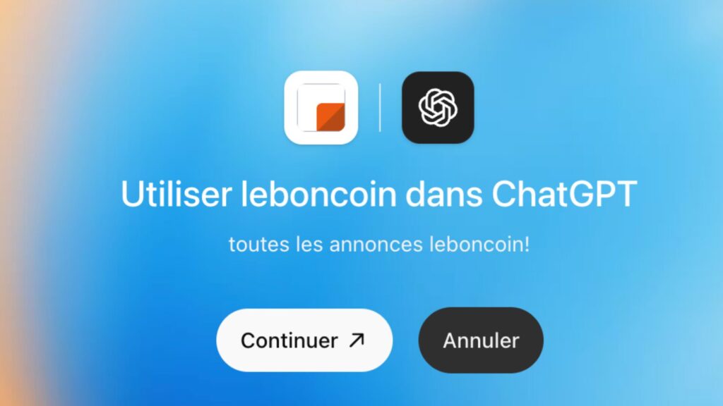 Leboncoin dispose d'une int&eacute;gration officielle dans le magasin d'applications de ChatGPT. // Source : Capture d'&eacute;cran Numerama