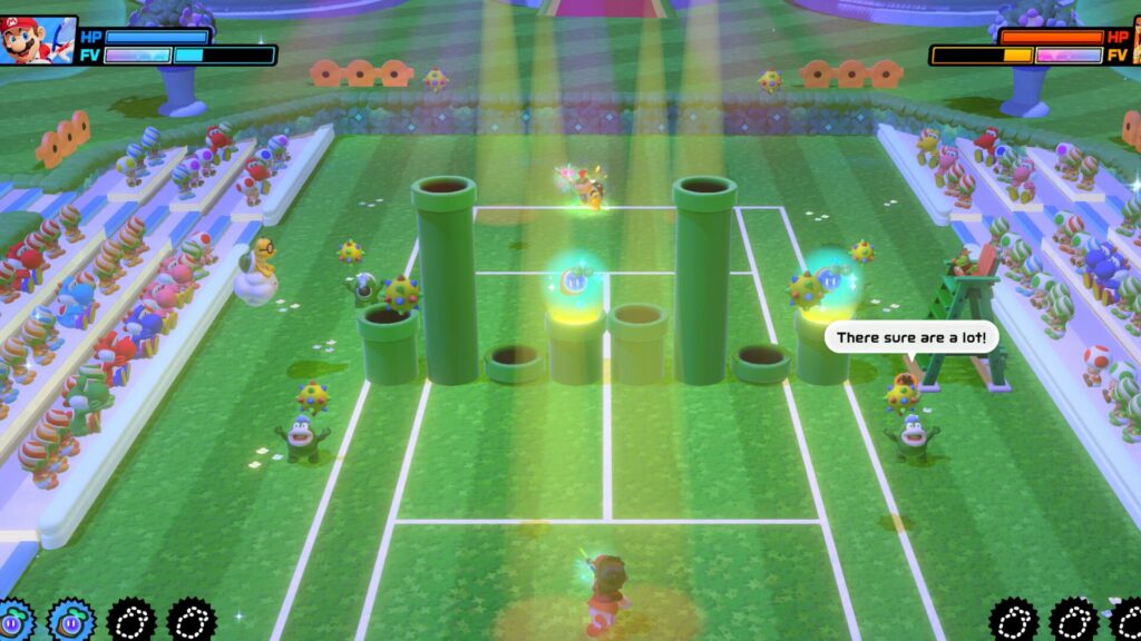 Mario Tennis Fever sous LSD. // Source : Nintendo / Capture d'&eacute;cran Numerama