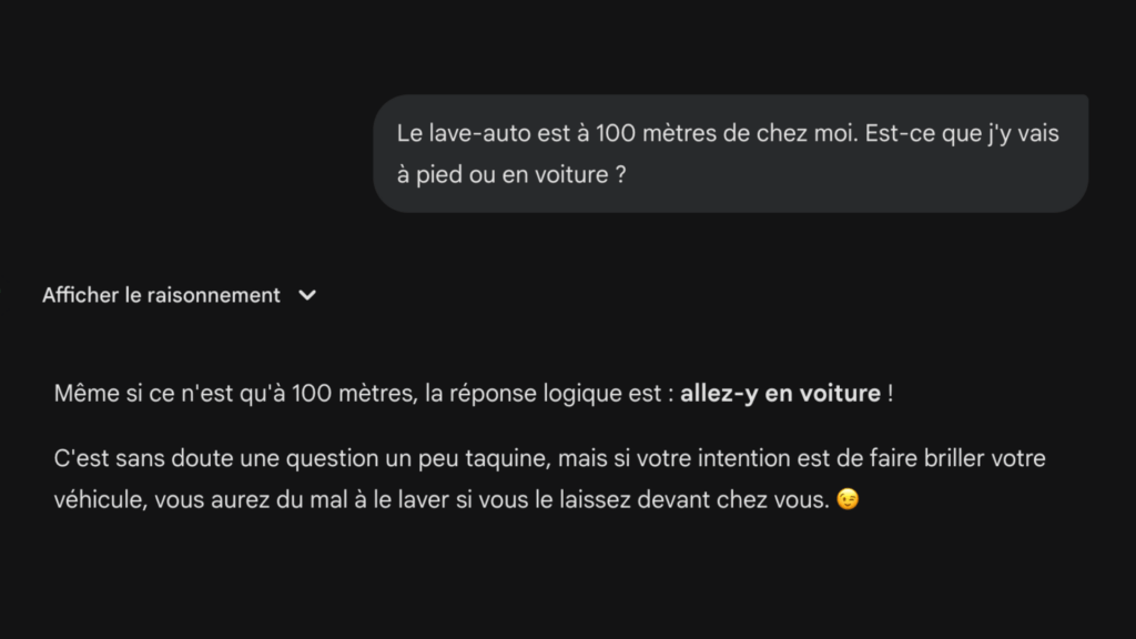La r&eacute;ponse de Gemini 3 Thinking. // Source : Capture d'&eacute;cran Numerama