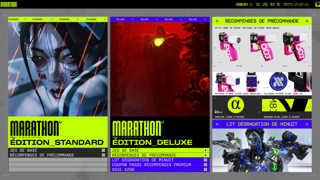 Les Bonus de précommande sur Marathon Les Bonus de précommande sur Marathon