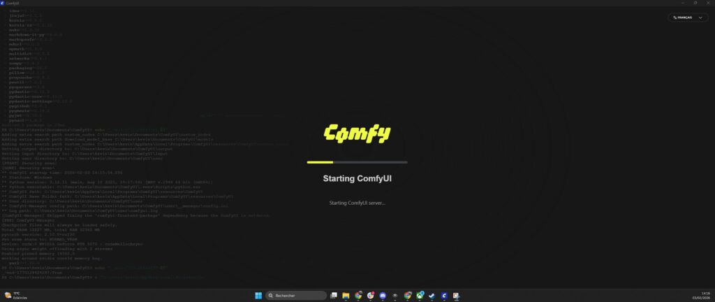 Tout le processus d'installation de ComfyUI est affiché en arrière-plan // Source : Humanoid XP