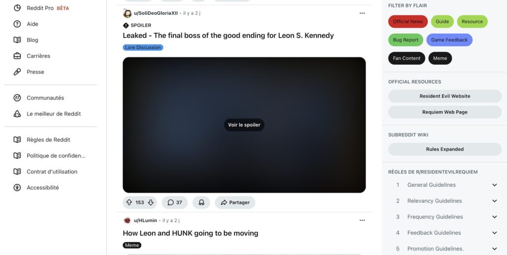 Spoiler Resident Evil Requiem // Source : Capture Reddit Spoiler Resident Evil Requiem // Source : Capture Reddit
