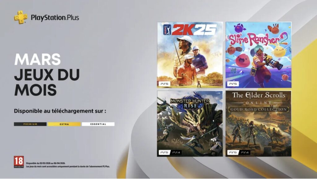 PlayStation Plus en mars 2026 // Source : Sony