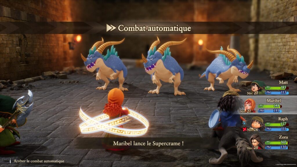 Les combats autromatiques s'effectuent d'un seulappuie sur la toiche Otpion. // Source : Capture PS5