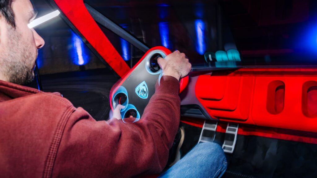 On a essayé la direction « steer-by-wire » du concept Peugeot Polygon. // Source : Gabriel Bascou pour Numerama