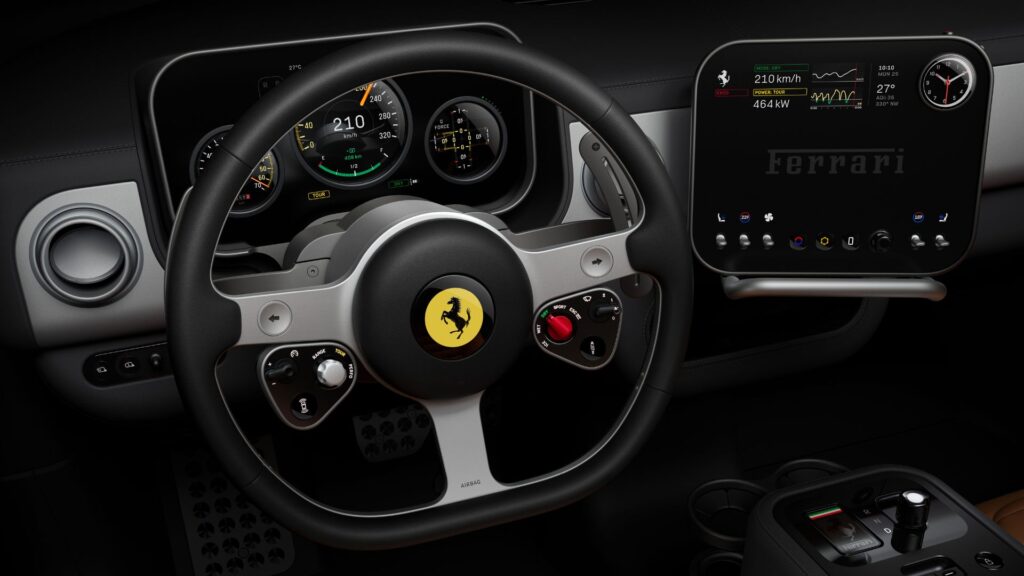 L'int&eacute;rieur de la future Ferrari Luce 100 % &eacute;lectrique. // Source : Ferrari