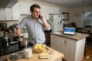 Rare image d'un journaliste tech en train de se faire arnaquer. // Source : Gemini