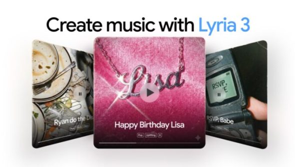 Google Lyria 3 dans Gemini. // Source : Google