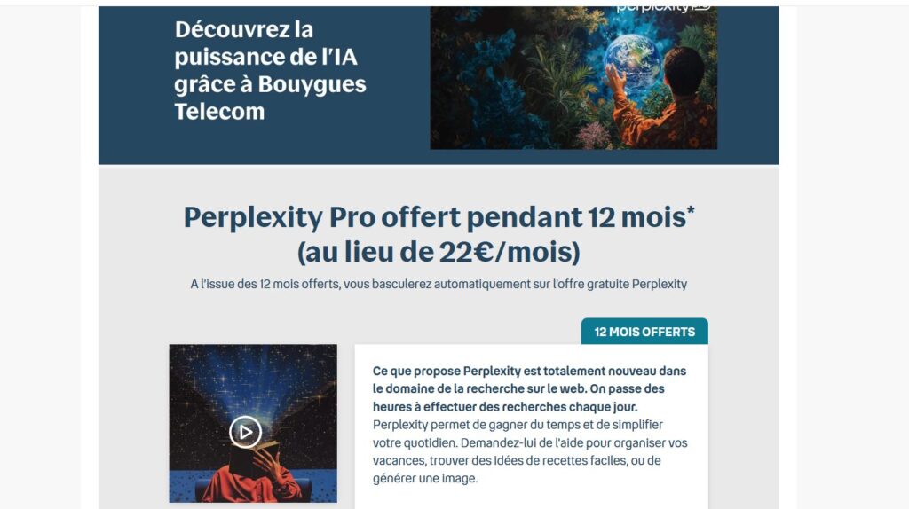 Vous pouvez savoir si vous avez activ&eacute; Perplexity depuis votre espace client via les options