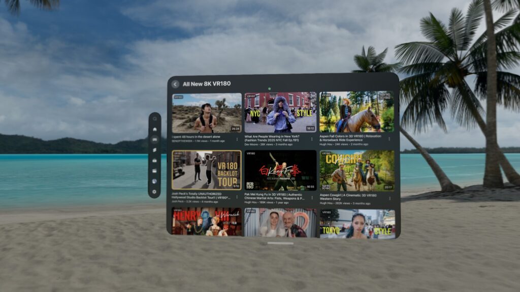 Les vid&eacute;os disponibles en VR sur Apple Vision Pro.