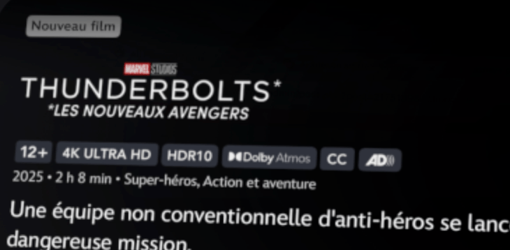 Thunderbolts en France avec un abonnement Disney+ Premium. Thunderbolts en France avec un abonnement Disney+ Premium.