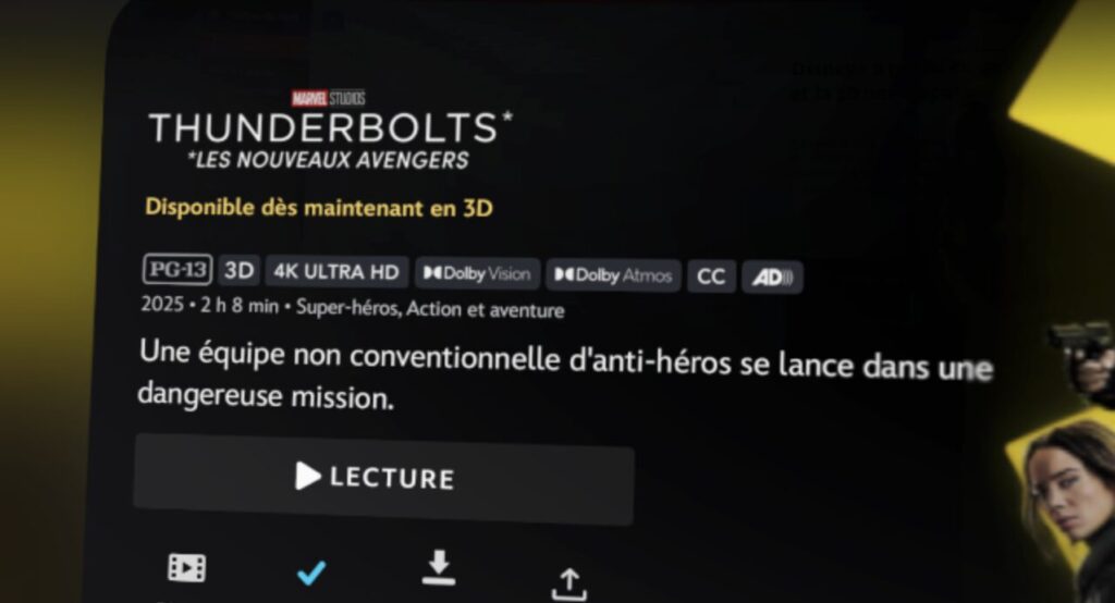 Thunderbolts aux US avec un abonnement Disney+ Premium. Thunderbolts aux US avec un abonnement Disney+ Premium.