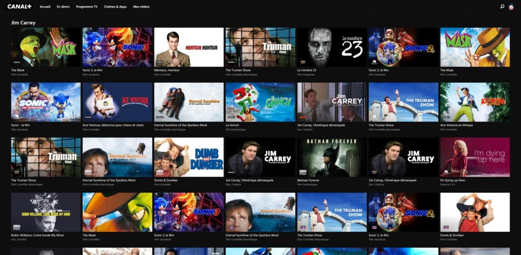 Les films de Jim Carrey sur Canal+