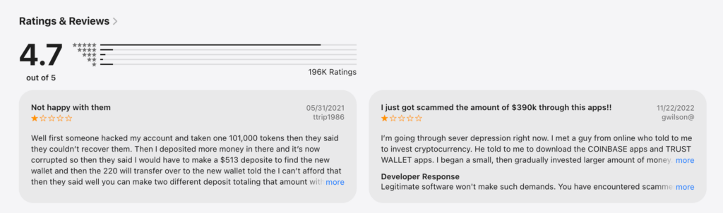 Les notes dithyrambiques pour l'application sont-elles fausses ? Les top commentaires parlent d'une arnaque. Les notes dithyrambiques pour l'application sont-elles fausses ? Les top commentaires parlent d'une arnaque.