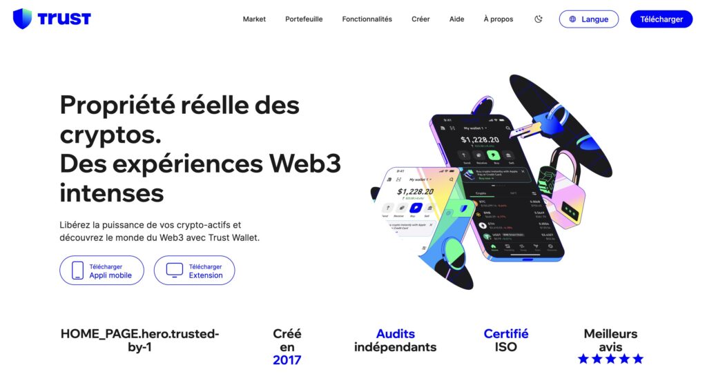 Le site de Trust Wallet. Le site de Trust Wallet.