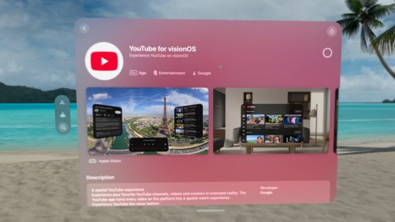 Google rend un grand service à Apple : YouTube débarque sur Vision Pro avec des millions de vidéos