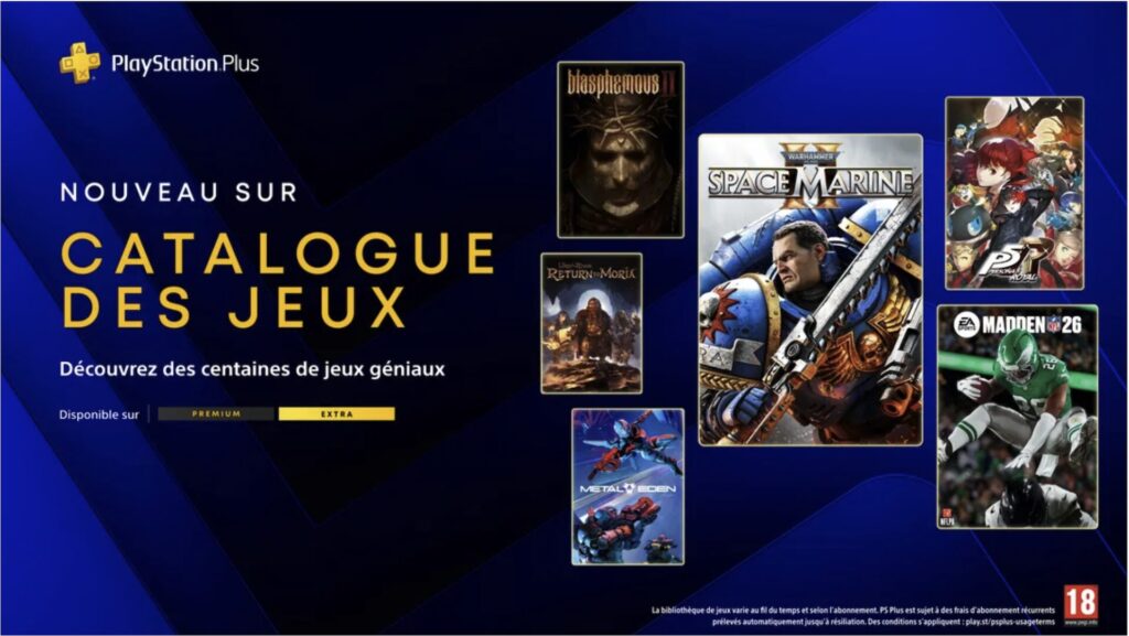 PlayStation Plus Extra et Premium en mars 2026 // Source : Sony