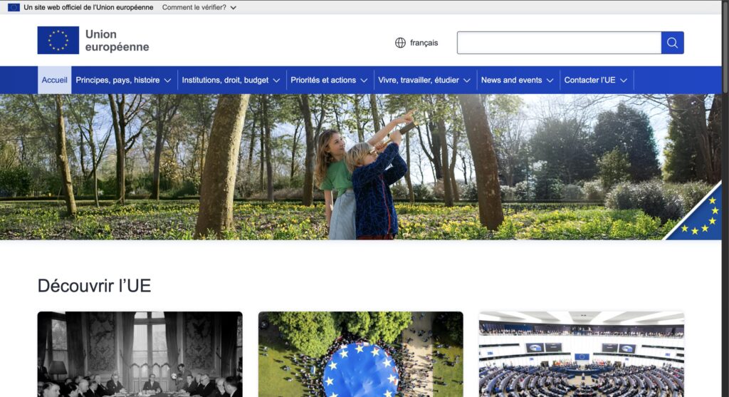 Le site Europa.eu reste accessible malgr&eacute; la cyberattaque // Source : Capture d'&eacute;cran Numerama