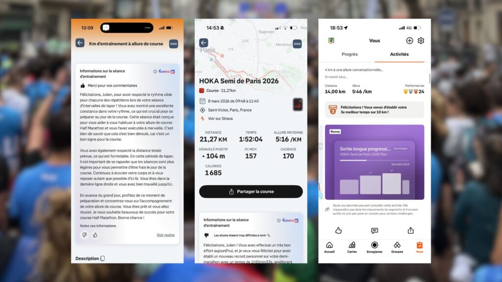 Les plans d'entra&icirc;nement de Runna sont clairs, pr&eacute;cis et l'app est magnifique // Source : Captures d'&eacute;cran Numerama