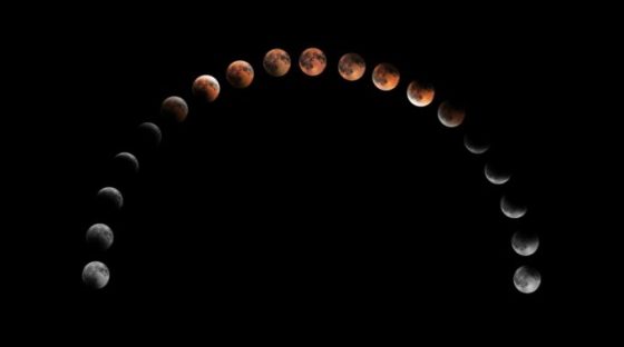 Étapes d'une éclipse lunaire. // Source : Canva Étapes d'une éclipse lunaire. // Source : Canva