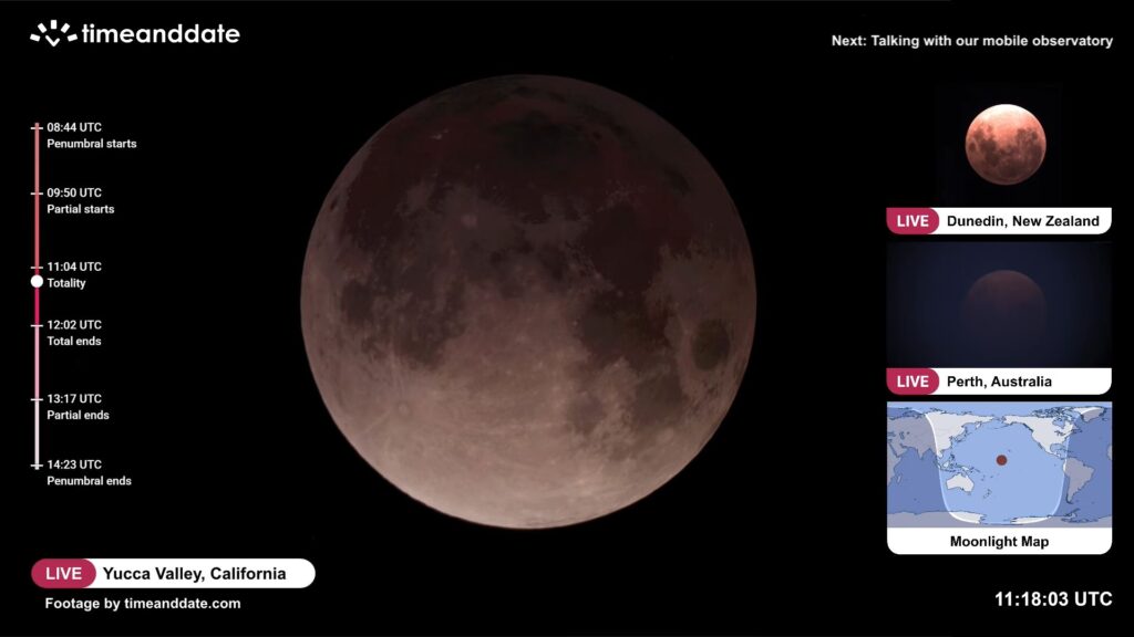 Le maximum de l'&eacute;clipse est imminent. // Source : Capture YouTube Time and Date