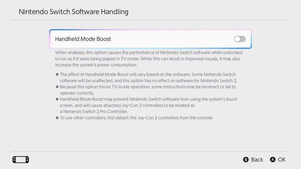 Le mode &laquo; Handheld Mode Boost &raquo; de la Nintendo Switch 2.