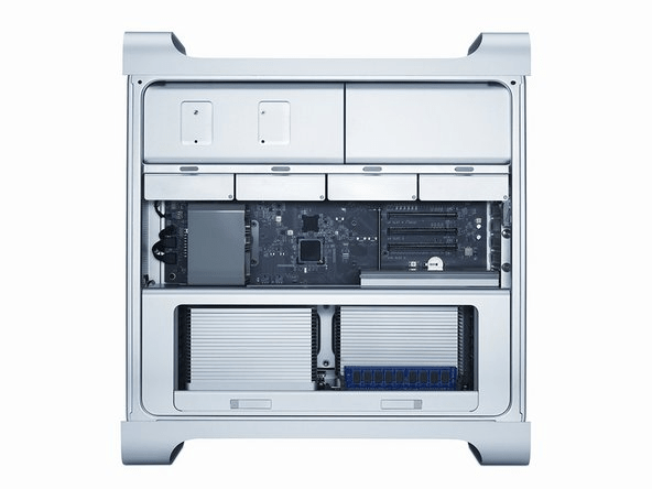 L'int&eacute;rieur du Mac Pro, la seule vraie tour d'Apple pour les bidouilleurs.