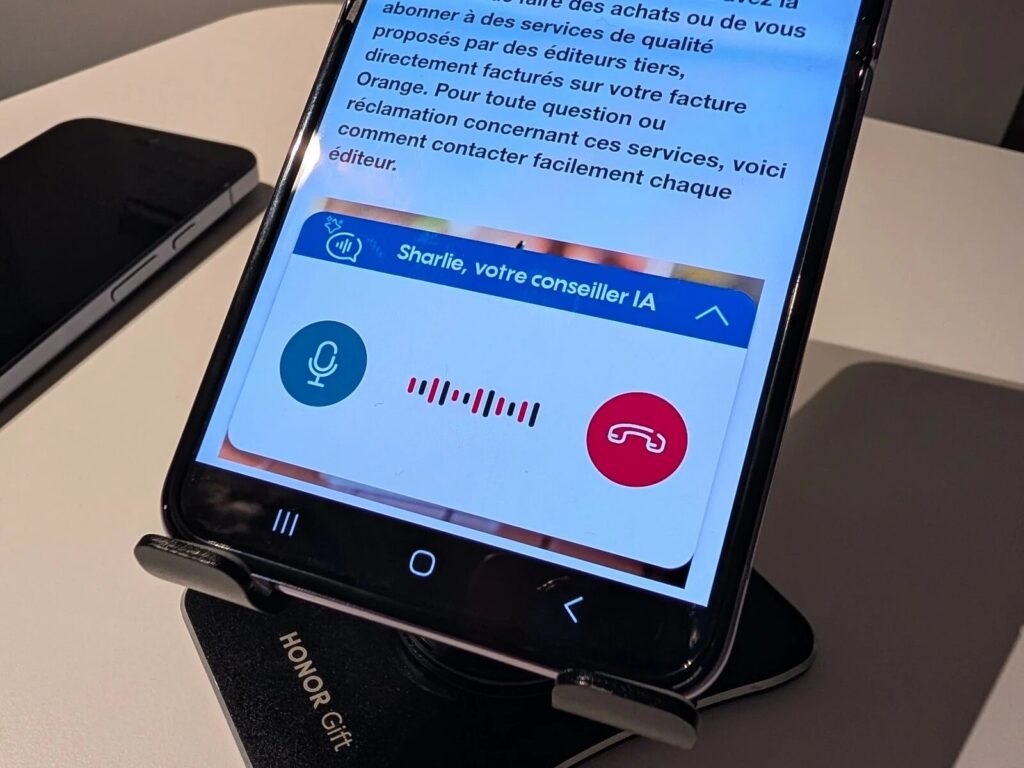 Sharlie, l'assistant IA d'Orange depuis l'application Sosh.