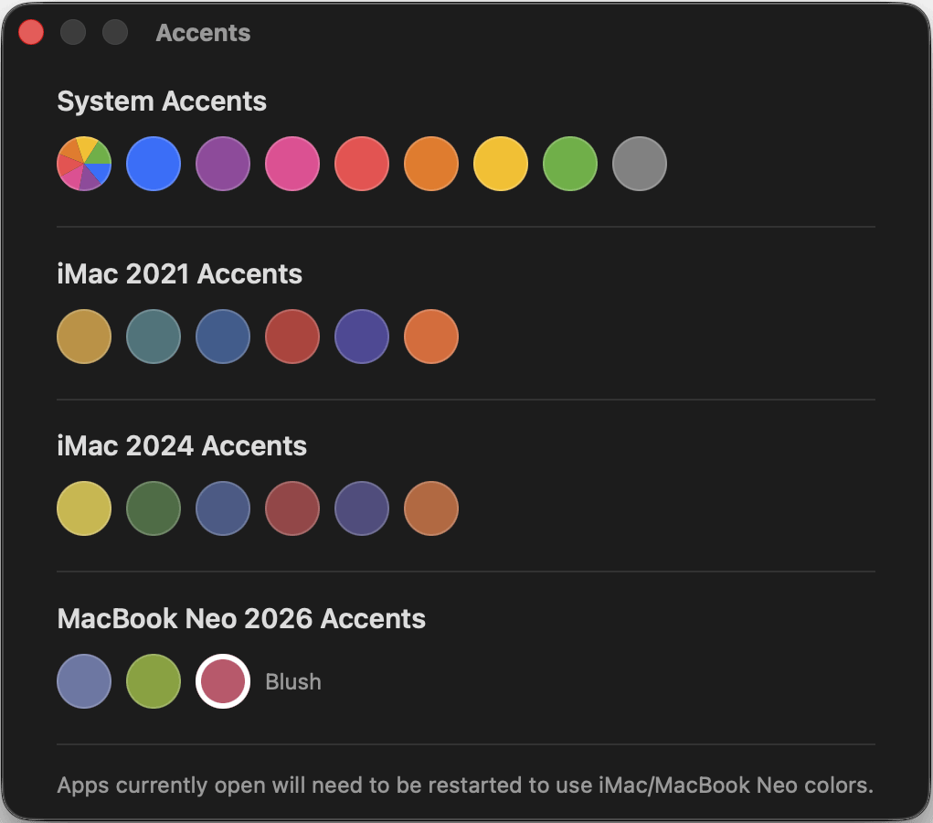 Toutes les couleurs cach&eacute;es sur Mac.