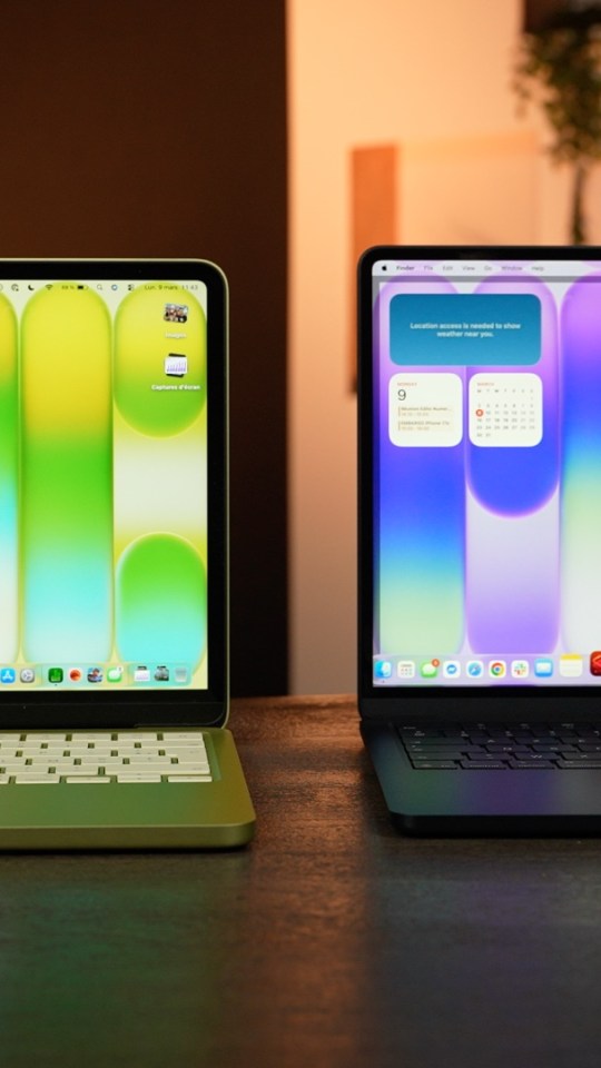 MacBook Neo et MacBook Air 13". Le second est un peu plus grand, mais les dimensions sont très semblables. // Source : Alfred Tertrais - Numerama