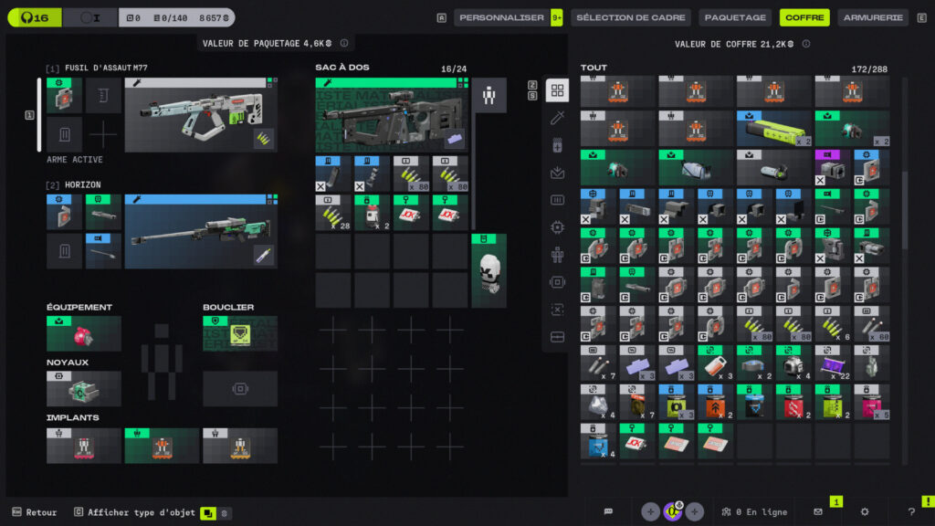 L'inventaire dans Marathon