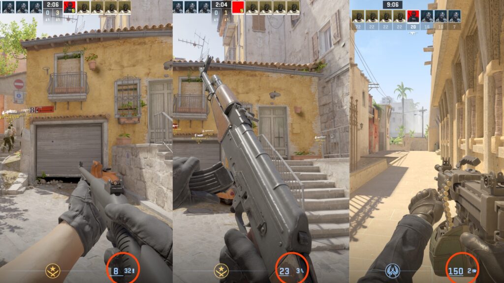 Chaque cat&eacute;gorie d'arme &agrave; son propre stock de munitions