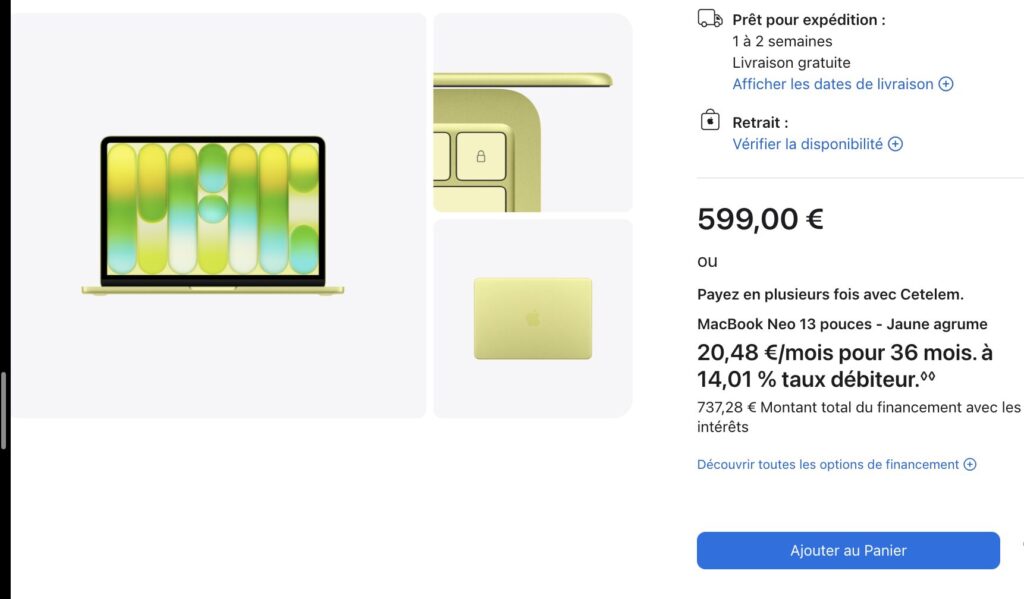 599 euros pour un MacBook Neo : c'est imbattable.