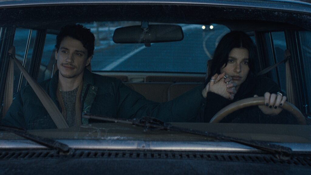 Something Very Bad Is Going to Happen. (L to R) Adam DiMarco as Nicky Cunningham, Camila Morrone as Rachel Harkin in episode 101 of Something Very Bad Is Going to Happen. Cr. Courtesy of Netflix © 2026